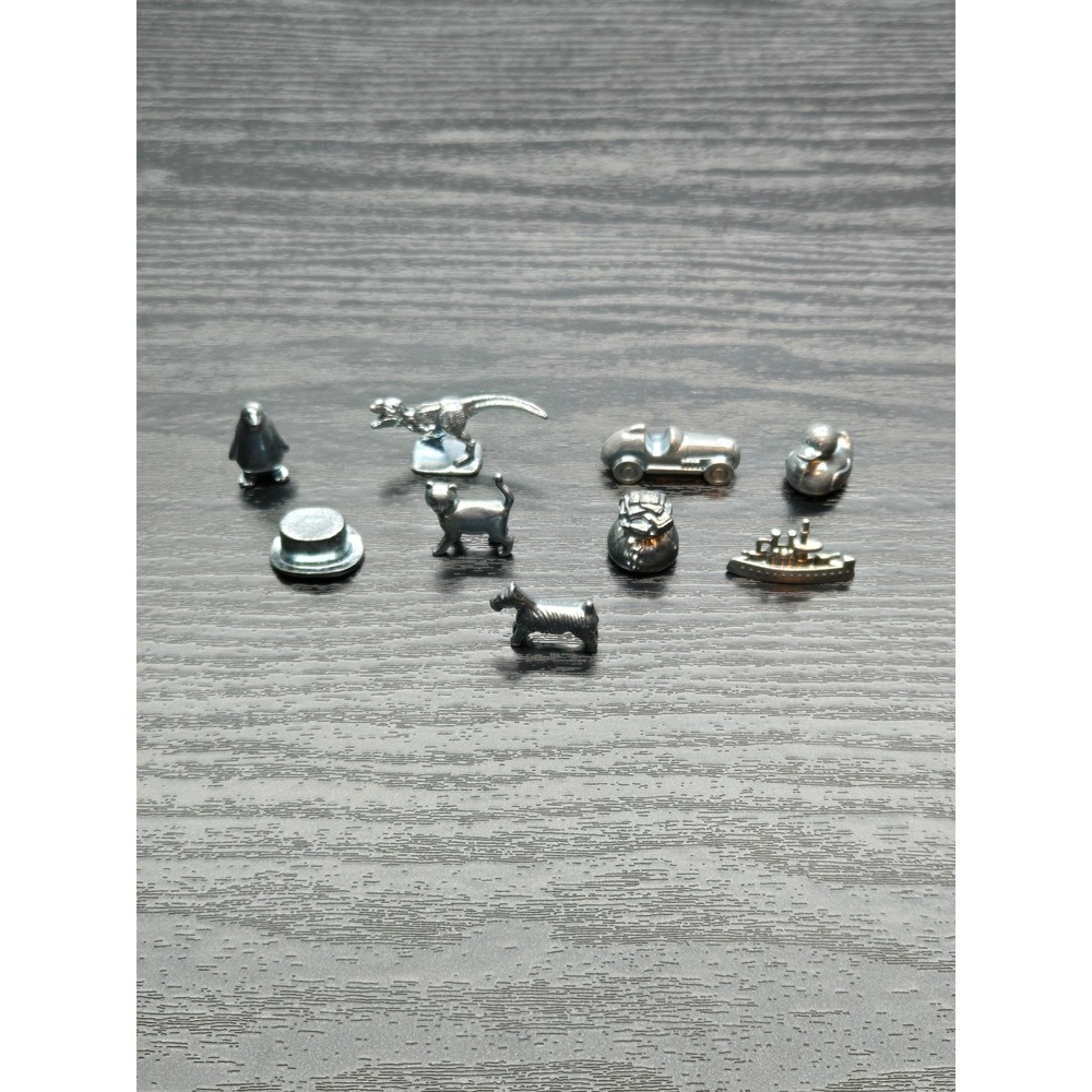 Monopoly Classic Metal Player Tokens Mixed Lot Duck Dino Dog Car Ship